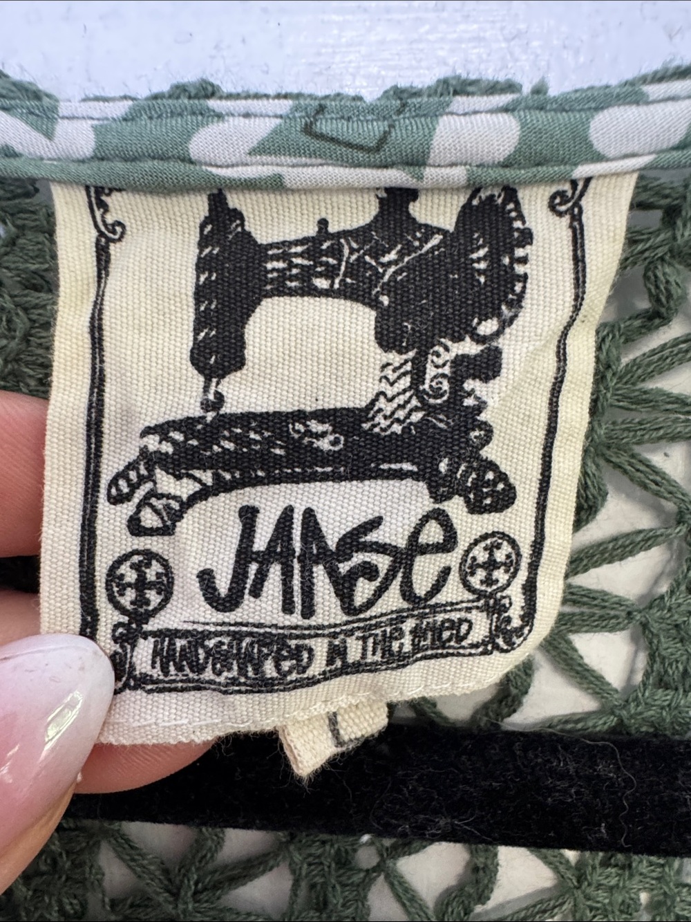 Jaase “Handshaped in the Shed” Patchwork Boho Maxi Dress Crochet Lace Back Large - Picture 2 of 9